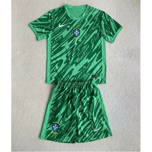 Brazil Golmanski Gostujuci Dres za djecu Copa America 2024 Kratak Rukav (+ Kratke hlače)